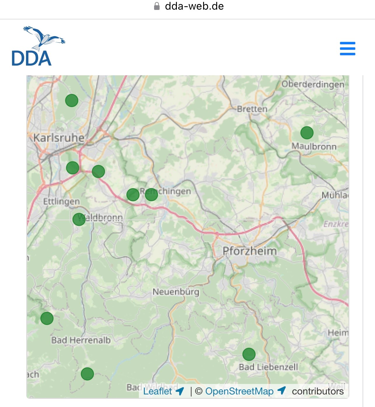 Karte der Brutgebiete der Grünspechte